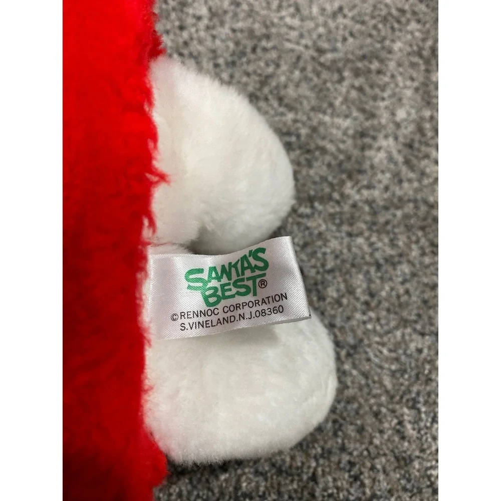 Santas Best Rennoc Corp Christmas Dog Hand Puppet Plush Red White Black Puppy